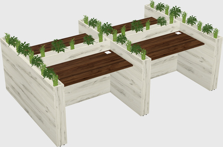 Rectangular shared desk