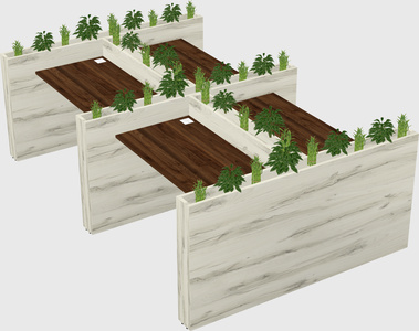 Rectangular shared desk