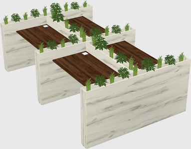 Rectangular shared desk