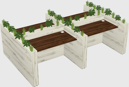 Rectangular shared desk