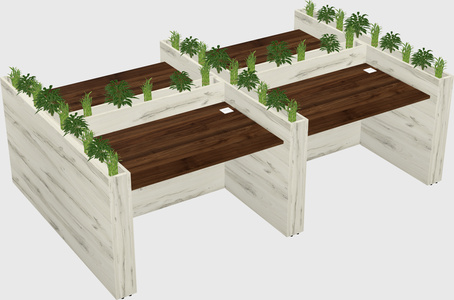Rectangular shared desk