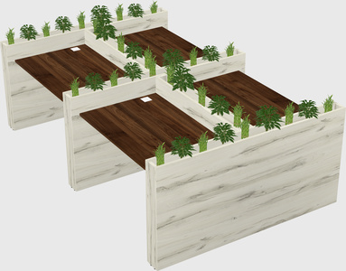 Rectangular shared desk