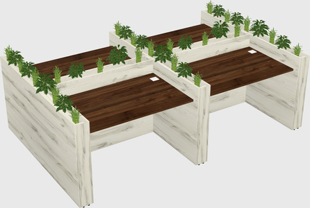Rectangular shared desk