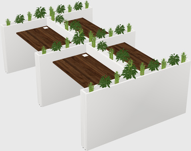Rectangular shared desk
