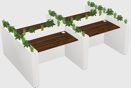 Rectangular shared desk