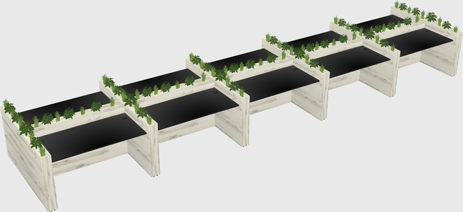 Rectangular shared desk