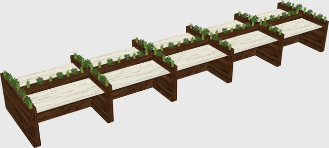 Rectangular shared desk