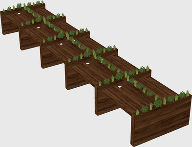 Rectangular shared desk