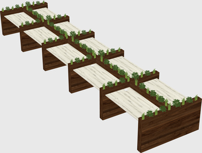 Rectangular shared desk