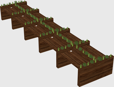 Rectangular shared desk