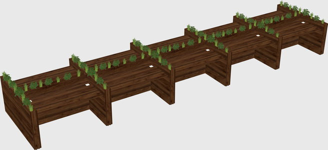 Rectangular shared desk