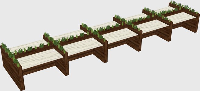 Rectangular shared desk