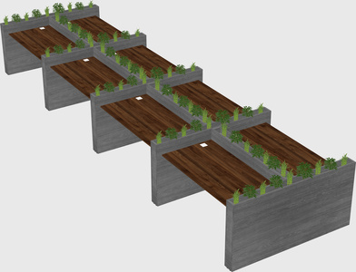 Rectangular shared desk