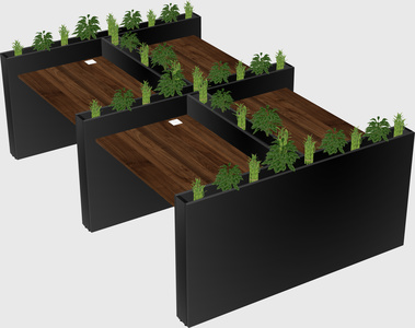 Rectangular shared desk