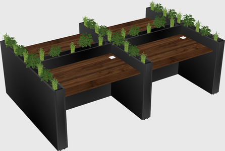 Rectangular shared desk