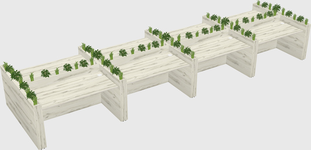Rectangular shared desk