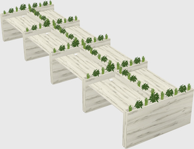 Rectangular shared desk