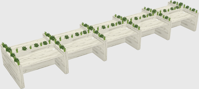 Rectangular shared desk
