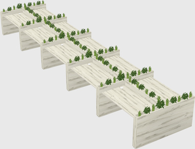 Rectangular shared desk