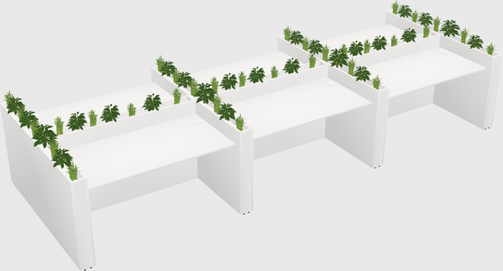 Rectangular shared desk