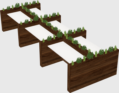 Rectangular shared desk