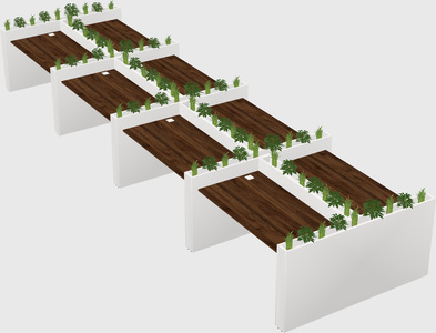 Rectangular shared desk