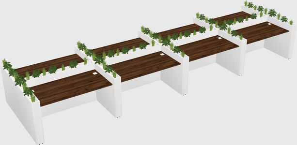 Rectangular shared desk