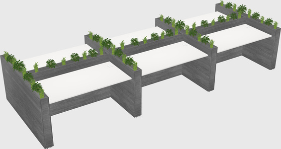 Rectangular shared desk