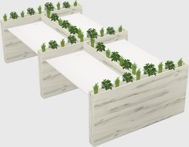 Rectangular shared desk