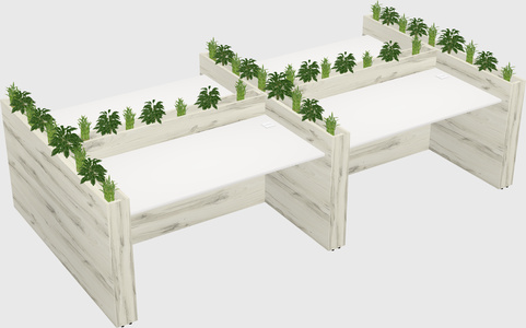 Rectangular shared desk