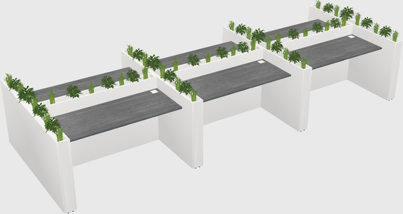 Rectangular shared desk