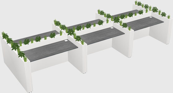 Rectangular shared desk