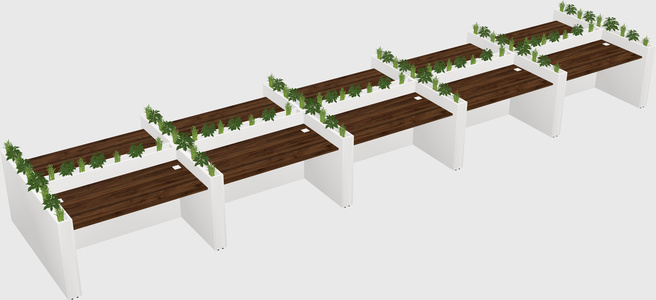 Rectangular shared desk