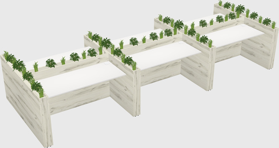 Rectangular shared desk