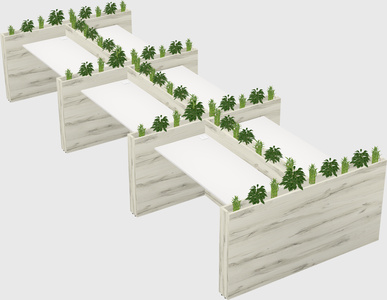 Rectangular shared desk