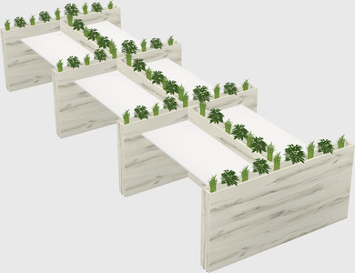 Rectangular shared desk
