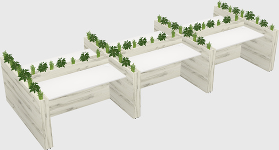 Rectangular shared desk