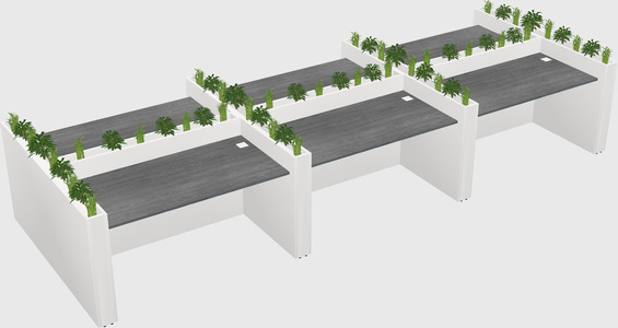 Rectangular shared desk