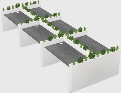 Rectangular shared desk