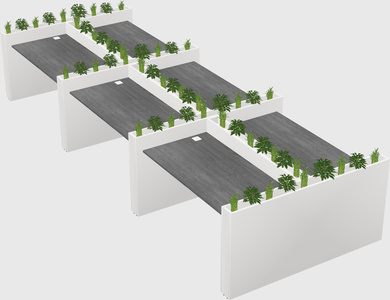 Rectangular shared desk