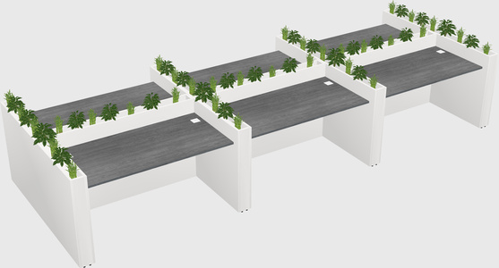 Rectangular shared desk