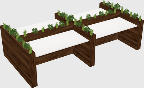 Rectangular shared desk