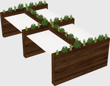 Rectangular shared desk