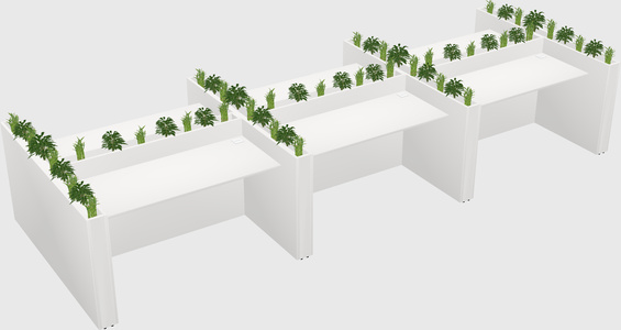 Rectangular shared desk