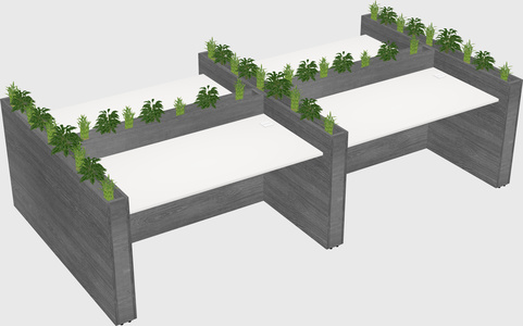Rectangular shared desk