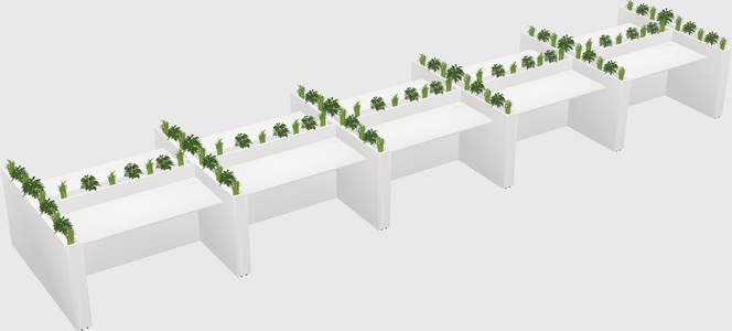 Rectangular shared desk