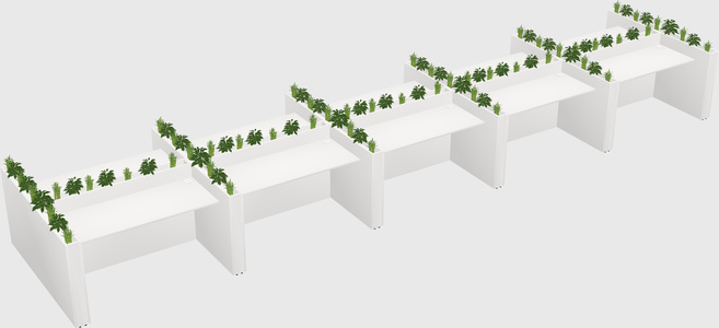 Rectangular shared desk