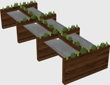 Rectangular shared desk