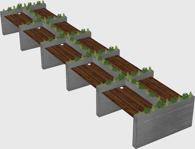 Rectangular shared desk