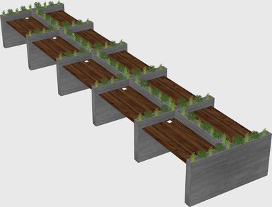 Rectangular shared desk